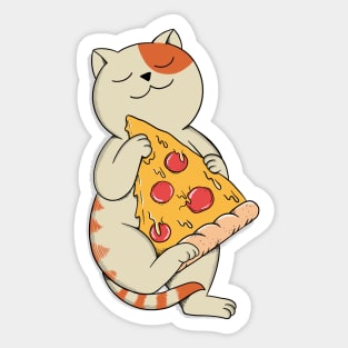 Cat and Pizza Sticker